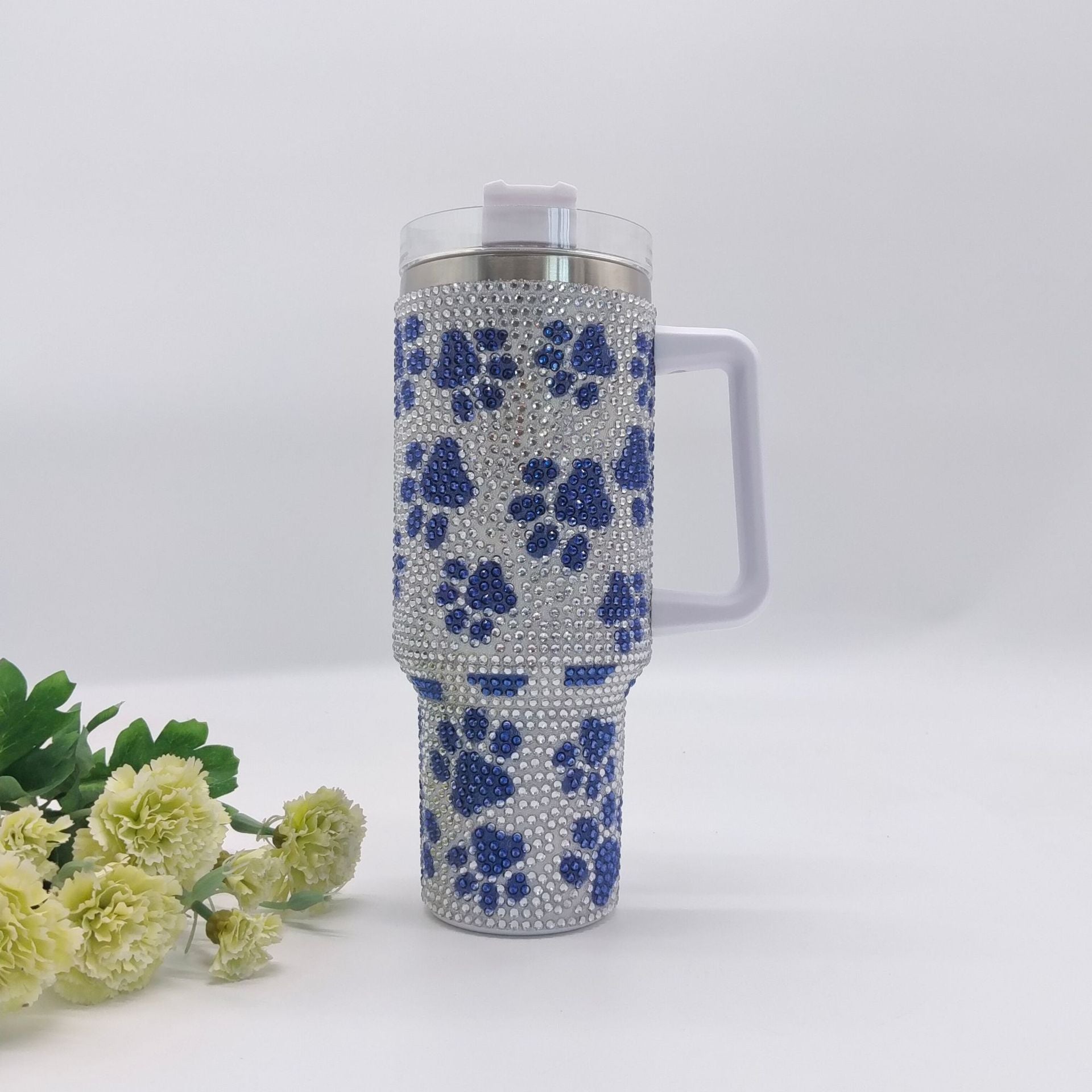 Wholesale Tumbler Diamond Footprint Stainless Steel Large Capacity Ice Bullies Cup